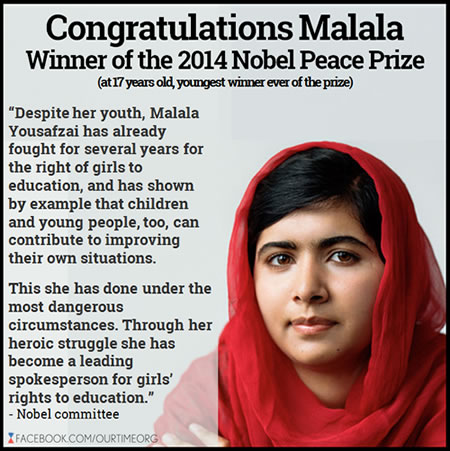 Malala,2014 Noble Prize  