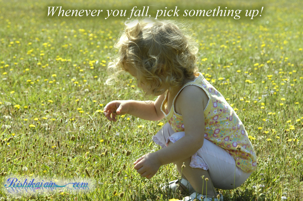 Whenever you fall pick something up.... - Inspirational Quotes