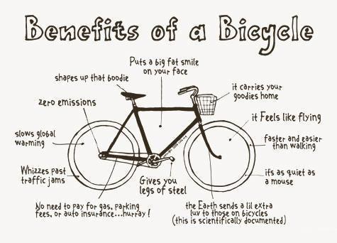 Benefits, bicycle, bicycling, exercise, global warming, zero emissions,  healthy thoughts, inspirational quotes, pictures, motivational thoughts