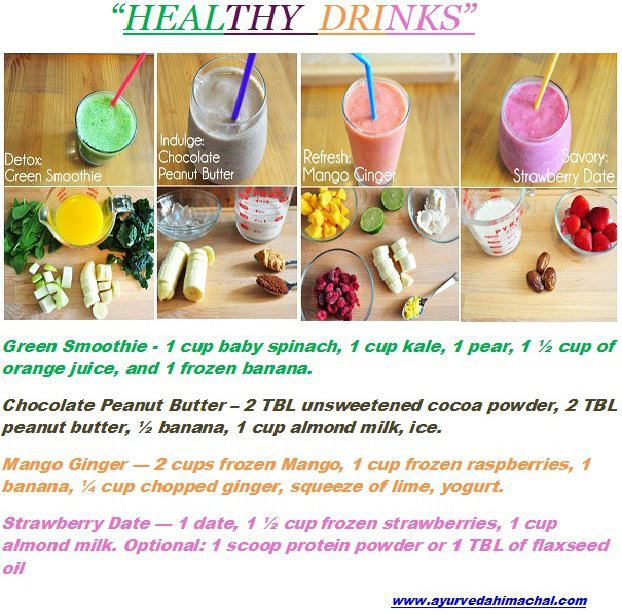 Healthy Drinks Recipes ,health tips,Green smoothie,chocolate peanut,mango ginger,strawberry date,