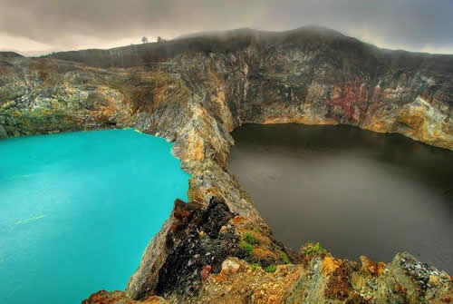 Top world tourism ; Kelimutu, Three colored Lakes, Flores, Indonesia
