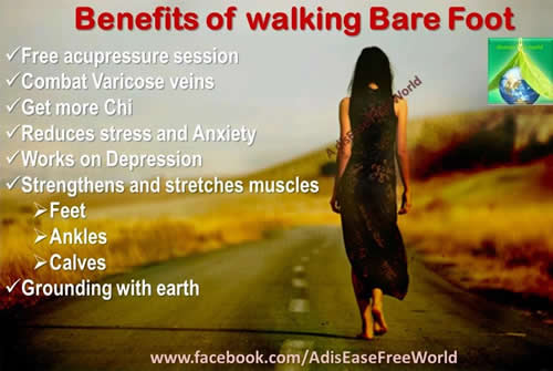 Benefits of walking bare foot