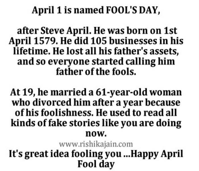 Humor , Humour , April fools day Pictures , Message, Story