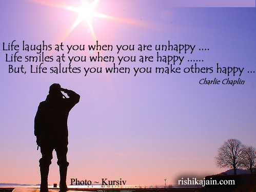 Charlie Chaplin ,Happiness, Inspirational Quotes, Motivational Thoughts and Pictures
